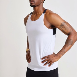 Débardeurs pour hommes en polyester à séchage rapide, couleur unie, col rond, vêtements de sport décontractés pour l'entraînement - Product Image 5