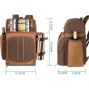 Muestra Gratis: Mochila Nevera para Picnic para 4 Personas con Bolsa Térmica Aislada a Prueba de Fugas, Porta Vino, Manta de Lana y Juego de Cubiertos - Product Image 5