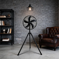 Ventilateur sur pied industriel rétro haut de gamme 16 pouces, trépied à 3 pieds, pales en aluminium, ventilateurs sur pied antiques pour l'Europe et l'Australie