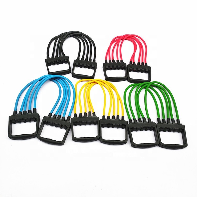 TPE Resistance Chest Expander Strong Cable BandPuller Exercise Fitness Removable 5 Latex Tube Spring Exerciser Elastic Pull Rope