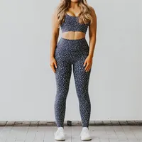Women's Nylon Spandex Elastic Pattern Printed Yoga Wear Sets
