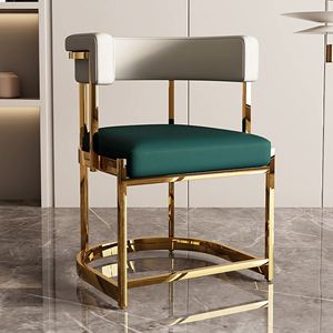 Silla de comedor de acero inoxidable dorado moderno, tapicería de terciopelo, asientos elegantes y elegantes para sala de estar de Hotel, Metal - Product Image 3