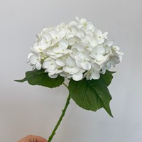 Grande fleur artificielle en plastique souple imprimée en 3D, hydrangea blanc, effet hydratant, pour décoration d'hôtel, mariage et maison