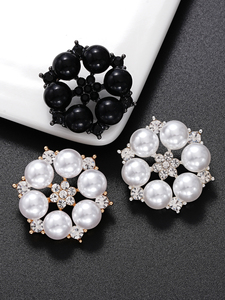 Hot Bán Hollow Hoa Ngọc Trai Kim Loại Nút Trang Trí Tùy Chỉnh Nút Quần Áo Cho Phụ Kiện May Mặc - Product Image 4