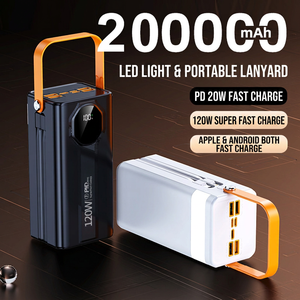 สถานีไฟฟ้าพกพา 120W แบตเตอรี่ลิเธียมโพลิเมอร์ หน้าจอดิจิตอล 3 พอร์ต Type-C เต้ารับอเนกประสงค์ ด้ามจับสีส้ม - Product Image 4