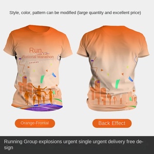 T-shirt à manches courtes à séchage rapide avec impression intégrale, logo personnalisé, léger et respirant pour la course à pied, le marathon, les vêtements de sport et les équipes - Product Image 6
