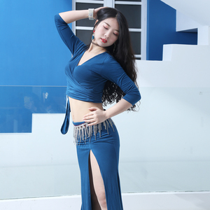 Nuovo arrivo Sexy gonna lunga danza del ventre <span class=keywords><strong>con</strong></span> <span class=keywords><strong>reggiseno</strong></span> top <span class=keywords><strong>costumi</strong></span> 1 pezzo per donna adulti set Performance Stage & Dancerwear M,L - Product Image 3