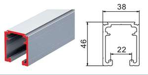 Cửa trượt treo đường sắt 1289 Hợp kim nhôm trượt theo dõi 25mm-50mm hồ sơ trượt cửa con lăn đường sắt - Product Image 4