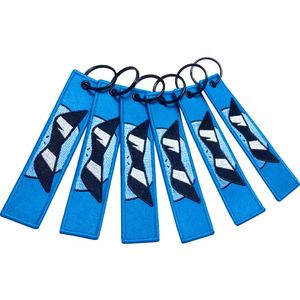 Llaveros cortos bordados con logotipo personalizado al por mayor, llaveros promocionales tejidos para motocicleta, mosquetones - Product Image 1