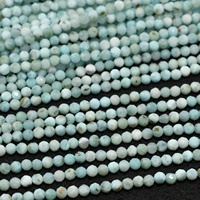 Perles rondes facettées en Larimar naturel 2,5 mm