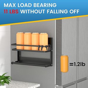 Porta spezie da parete con porta rotolo da cucina <span class=keywords><strong>e</strong></span> 4 ganci mensola da cucina senza foratura in acciaio inossidabile - Product Image 4