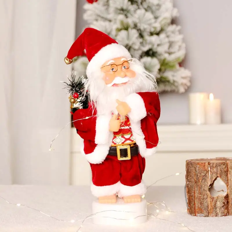 Singen und Tanzen Weihnachts mann Figur Weihnachts geschenk Weiche Plüsch Dekorative Weihnachts geschenk Papai