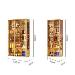 Vitrina de Vidrio LED para Licores, Marco de Aluminio, Vidrio a Prueba de Explosiones, 2/3 Puertas, Mueble de Almacenamiento para <span class=keywords><strong>Bar</strong></span>, para Sala de Estar - Product Image 6