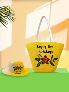 Bolso de Playa de Paja al por Mayor con Diseño de Palmera de Coco para Mujeres, Vacaciones en la Playa - Product Image 5