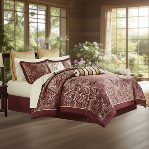 Ensemble de couette 12 pièces en coton jacquard, motif classique, housse de couette, literie pour la maison, utilisation toute saison - Product Image 2