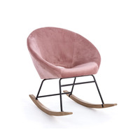 2025 chaises d'appoint modernes rose velours confortable tissu rembourré chaise longue sans bras chaise berçante pour salon