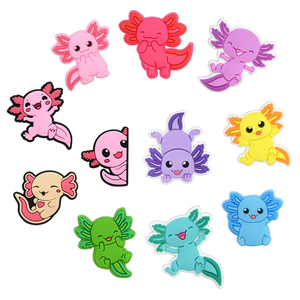 Adorables y coloridos dijes de <span class=keywords><strong>PVC</strong></span> para zapatos con diseño de salamandra de dibujos animados, coral marino, para zuecos y zapatillas deportivas - Product Image 2