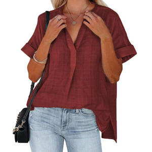 <span class=keywords><strong>Blusas</strong></span> holgadas a rayas para mujer, <span class=keywords><strong>moda</strong></span> <span class=keywords><strong>de</strong></span> verano <span class=keywords><strong>2023</strong></span>, camisas elegantes <span class=keywords><strong>de</strong></span> gran tamaño con cuello en V para mujer, blusa informal elegante para mujer joven - Product Image 6