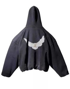 Sweat-shirt pour homme KY324, essentiel personnalisé, lavage vintage, double couche, ample, streetwear, Dove Kanye West, rembourré, pull à capuche pour garçons - Product Image 6