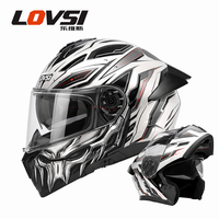 Nouveau casque de moto à visière rabattable, coque en ABS, mousse, masque facial détachable, style ouvrable, utilisation toutes saisons, homologué DOT, tailles S/M/L/XL