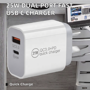 25W Dual Port USB C Tường Sạc Nhanh Giao Hàng Nhanh Chóng Sạc Nhanh 3.0 OVP Bảo Vệ Cho <span class=keywords><strong>Samsung</strong></span> Và Cho Iphone - Product Image 3