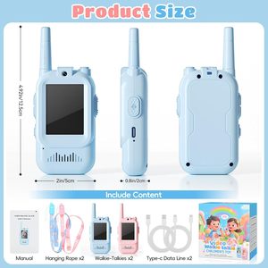 Walkie Talkie con Cámara para Niños de 2 Pulgadas, para Edades de 4 a 12 Años, Juguete Interactivo para Padres e Hijos, Alcance de 1.5 km, Walkie Talkies con Video para Niños - Product Image 2