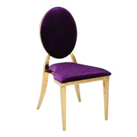 Chaises de banquet de mariage de luxe violettes à la mode aux meilleurs prix