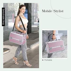 Trousse de Maquillage Professionnelle Faite à la Main en Aluminium, Boîte Cosmétique Portable, Organisateur de Bijoux avec Serrure, 3 Plateaux - Product Image 6