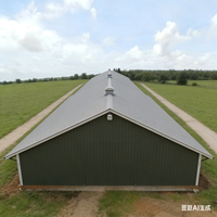 Casa Prefabricada Moderna para Ganado con Estructura de Acero Galvanizado en Caliente, Tamaño Personalizado para Granjas Ganaderas, Sin Columnas, Resistente al Viento/Nieve