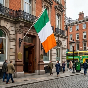 Bandera irlandesa personalizada de 3x5 pies; bandera promocional para exteriores de poliéster no tejido; señalización impresa digitalmente resistente a los rayos UV - Product Image 2