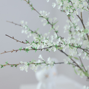 Branche de saule des neiges artificielle faite à la main, plante artificielle blanche et rose, décoration de printemps pour la maison, accessoires de mariage, arrangement floral, ornement - Product Image 4