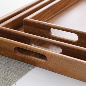 Stars Walnut Wood Rectangular Serving <b>Tray</b> With Handle For <b>Tea</b> And Fruit Home Use Nordic Style - Product Image 4