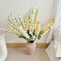 Bunga Delphinium Larkspur Buatan Tangan dari Sutra Halus, Simulasi Tinggi, untuk Dekorasi Interior Hotel dan Ruang Komersial