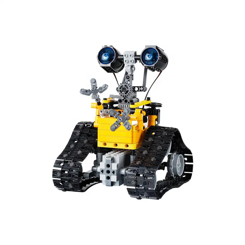 Amiqi S04 Technic Rc Robot Small Particle Building Blocks Bricks With Led Light Remote Control Robot Car Toys For Kids