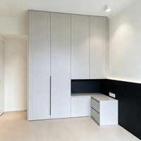 Armoire modulaire sur mesure pour chambre et salon avec éclairage LED, portes durables en panneaux de mélamine, meubles de maison en bois MDF