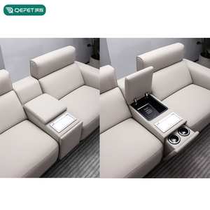 Space Saving <strong>2</strong> <strong>Seater</strong> with Theater Console Multi-Functional Recliner Electric Genuine Leather Sofa Set for Home Living Room - Product Image 2