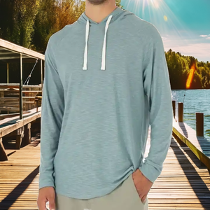 Camisa de Pesca con Capucha y Media Cremallera, Protección UV UPF 50+, Secado Rápido, Manga Larga, 100% Algodón Velour, Unisex, con Logotipo Personalizado - Product Image 2