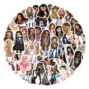 55 Uds Bratz Graffiti pegatinas Notebook equipaje decoración pegatinas impermeable niños pegatina al por mayor - Product Image 1