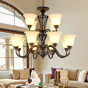 Hotel Lobby Bar Winkel Kristalkleurige Ronde Bal Plafond Opknoping Kralen Glazen Kroonluchters - Product Image 5