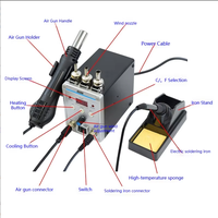 Pistolet à air chaud numérique JRXC avec écran pour réparation de téléphones portables, BGA, cartes de circuits imprimés, fer à souder 100-500°C, garantie 3 ans, 220V
