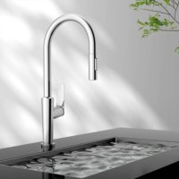 Keran dapur pegangan tunggal klasik Modern, keran dapur Pull-Out Mixer Deck Mounted Matt hitam Matt putih Gun abu-abu terbuat dari kuningan keramik