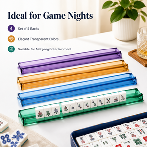 Support de tuiles de Mahjong américain en acrylique, support de Mahjong durable et portable avec poussoir pour 4 joueurs, soirée de jeu - Product Image 6