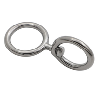 Anneau pivotant en forme de 8 en acier inoxydable poli 304/316 pour laisse de chien, emballé dans un sac