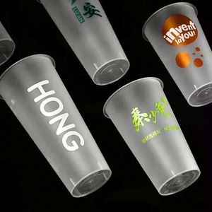 Emballage de boissons avec logo personnalisé, couvercle jetable en PP, gobelets à bulles en plastique mignons, tasses à café avec couvercles - Product Image 4