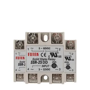 SSR -10DD/25DD/40DD DC Control DC SSR White Shell Single Phase Solid State Relay 5~60VDC TO 3~32VDC