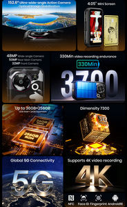 Fossibot F116 Pro โทรศัพท์มือถือขนาด 4 นิ้ว ความจุ 12+256GB แบตเตอรี่ 3700mAh รองรับ 5G ระบบปฏิบัติการ Android 16 โทรศัพท์มือถือขนาดเล็กสำหรับกีฬา ทนทาน พร้อมกล้องแอคชั่น 50MP PDAF+48MP มุมกว้าง - Product Image 4