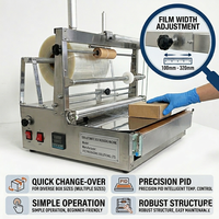 Máquina Manual para Envolver en Celofán ACW-88F con Rebobinador de Residuos para Envolver Cajas de Perfume, Cosméticos y Té con Película BOPP