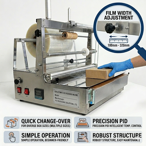Máquina Manual para Envolver en Celofán ACW-88F con Rebobinador de Residuos para Envolver Cajas de Perfume, Cosméticos y Té con Película BOPP - Product Image 3