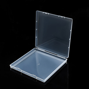 <b>Plastic</b> Storage <b>Box</b> 18.5Cm Square Flat Transparent Cover Office Organizer Parts Container 1.7Cm Depth - Product Image 2