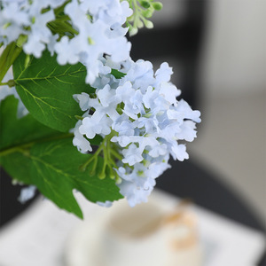 Fleur d'hortensia artificielle à tige unique, 5 têtes, en plastique vert, soie, décoration d'intérieur, ornement de salon, haute simulation - Product Image 4